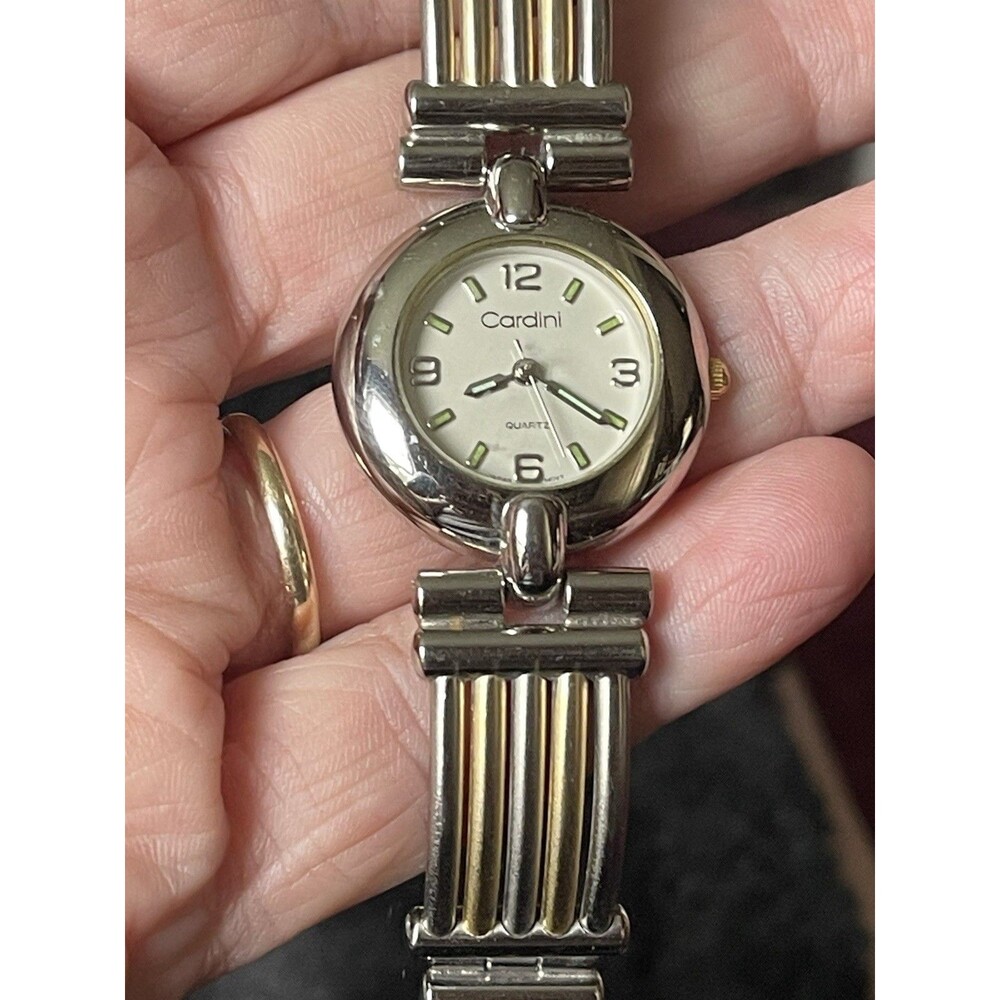 Vintage Carlo Cardini Quartz Watch Women’s Two Toned Glow In Dark Hands 1” Face